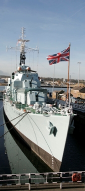 Battle ship at Historic Dockyard Chatham